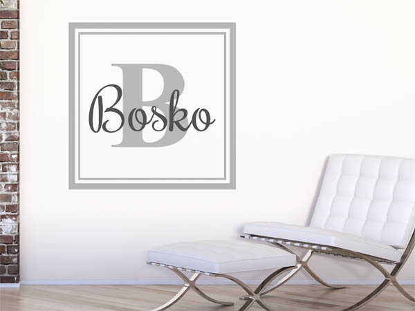Wandtattoo Bosko als eckiges Monogramm