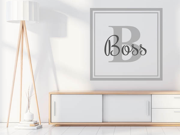 Wandtattoo Boss als eckiges Monogramm