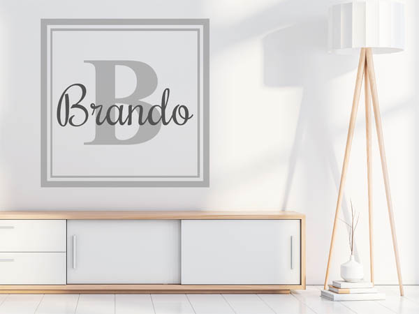 Wandtattoo Brando als eckiges Monogramm