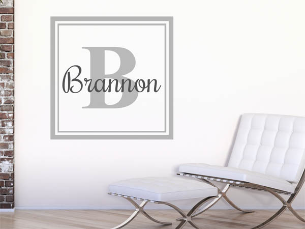 Wandtattoo Brannon als eckiges Monogramm