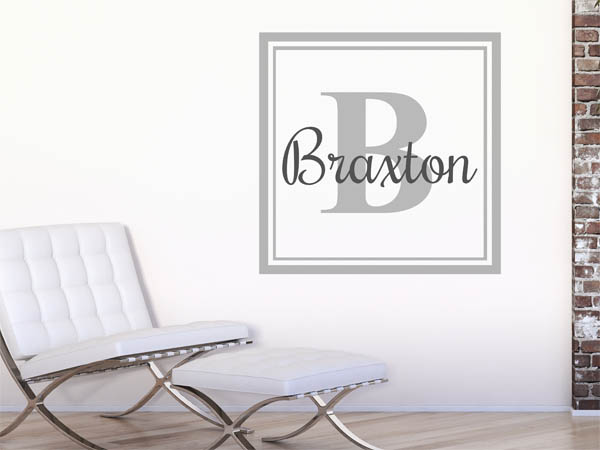 Wandtattoo Braxton als eckiges Monogramm