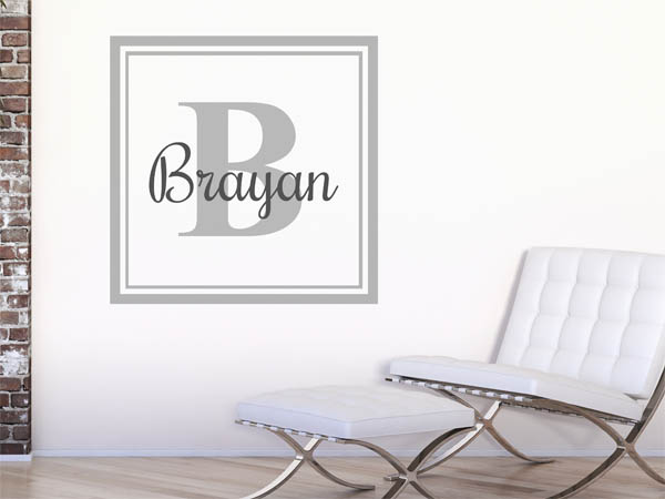 Wandtattoo Brayan als eckiges Monogramm