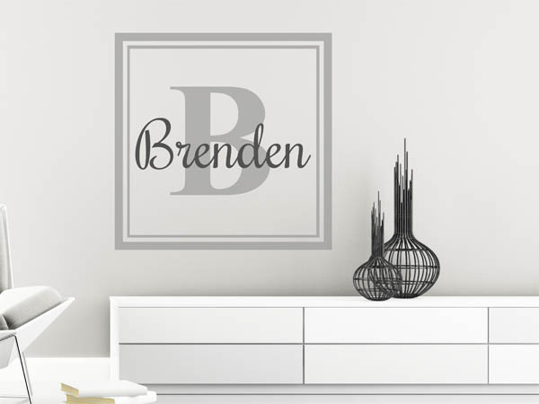 Wandtattoo Brenden als eckiges Monogramm