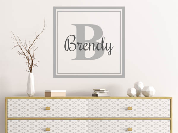 Wandtattoo Brendy als eckiges Monogramm