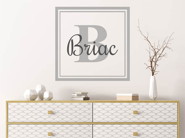 Wandtattoo Briac als eckiges Monogramm