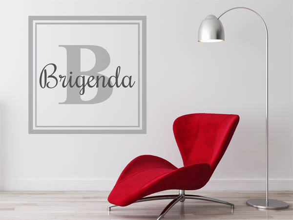 Wandtattoo Brigenda als eckiges Monogramm