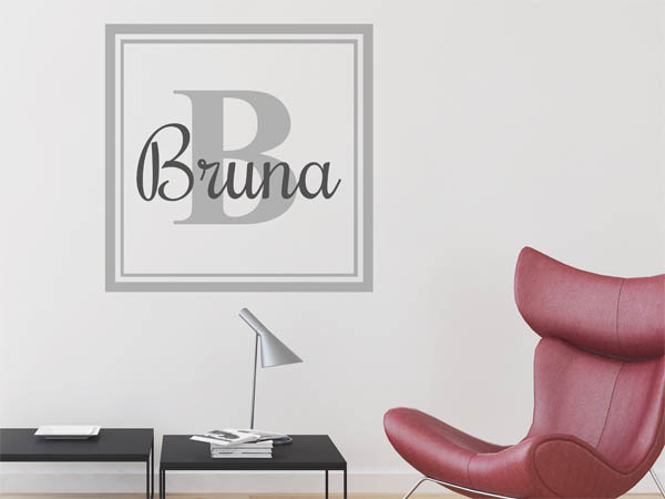Wandtattoo Bruna als eckiges Monogramm