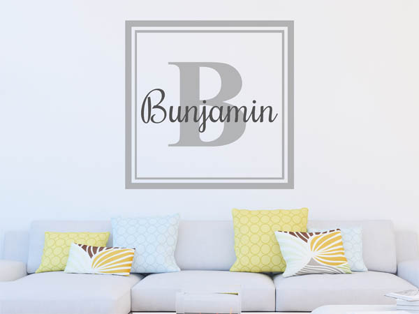 Wandtattoo Bunjamin als eckiges Monogramm