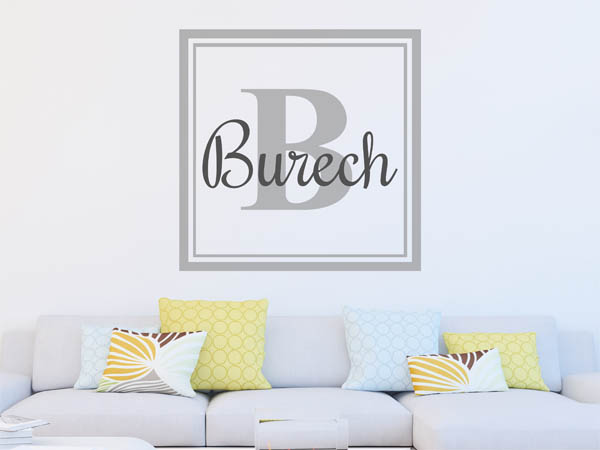 Wandtattoo Burech als eckiges Monogramm