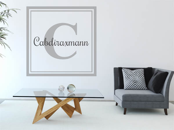 Wandtattoo Cabdiraxmann als eckiges Monogramm