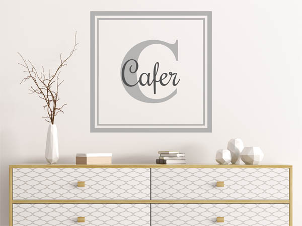 Wandtattoo Cafer als eckiges Monogramm