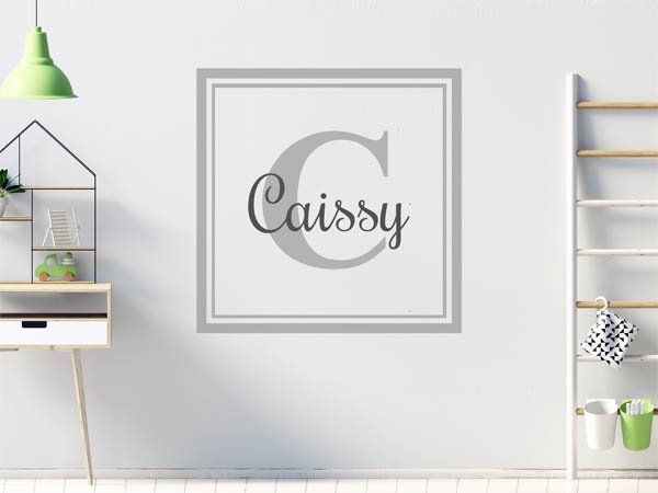 Wandtattoo Caissy als eckiges Monogramm