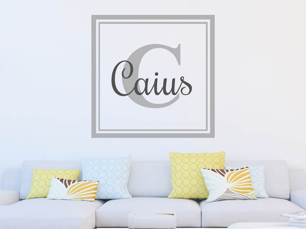 Wandtattoo Caius als eckiges Monogramm