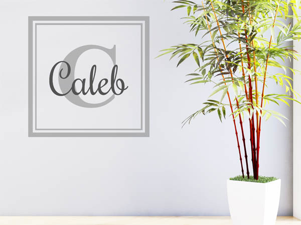Wandtattoo Caleb als eckiges Monogramm