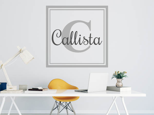 Wandtattoo Callista als eckiges Monogramm