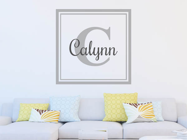 Wandtattoo Calynn als eckiges Monogramm
