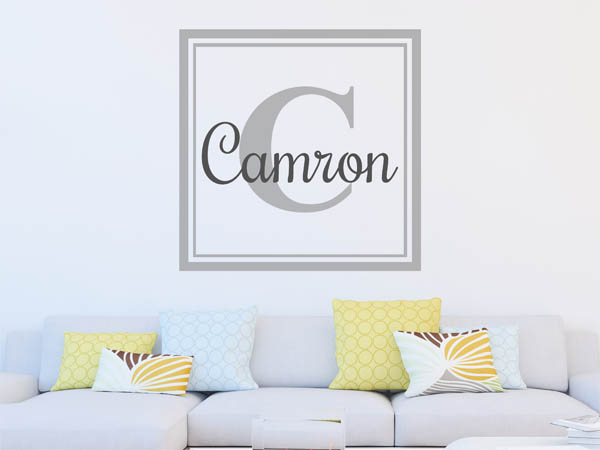 Wandtattoo Camron als eckiges Monogramm