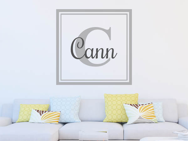 Wandtattoo Cann als eckiges Monogramm