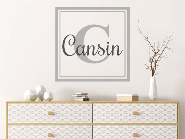 Wandtattoo Cansin als eckiges Monogramm