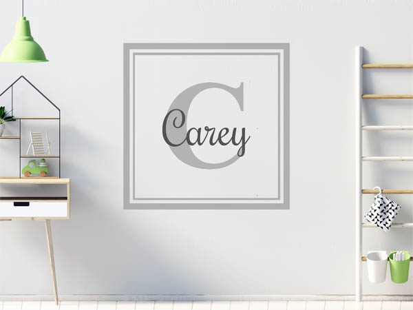 Wandtattoo Carey als eckiges Monogramm