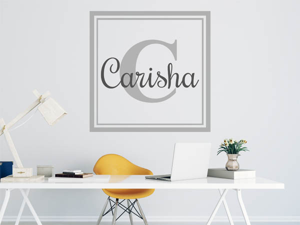 Wandtattoo Carisha als eckiges Monogramm