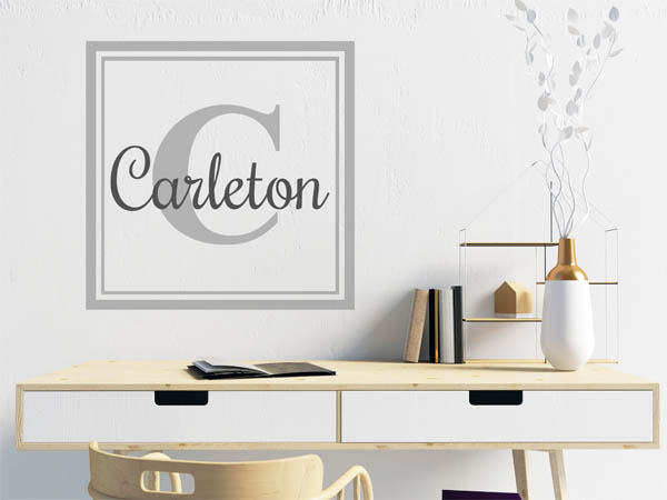 Wandtattoo Carleton als eckiges Monogramm