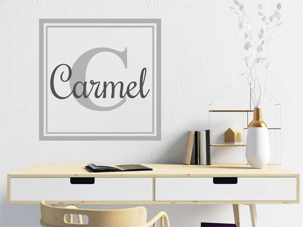 Wandtattoo Carmel als eckiges Monogramm