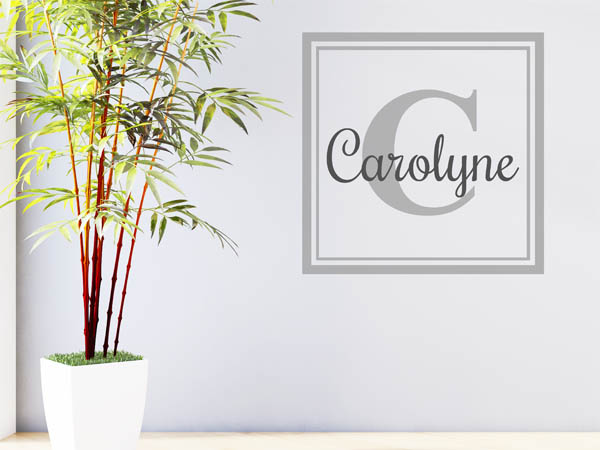 Wandtattoo Carolyne als eckiges Monogramm