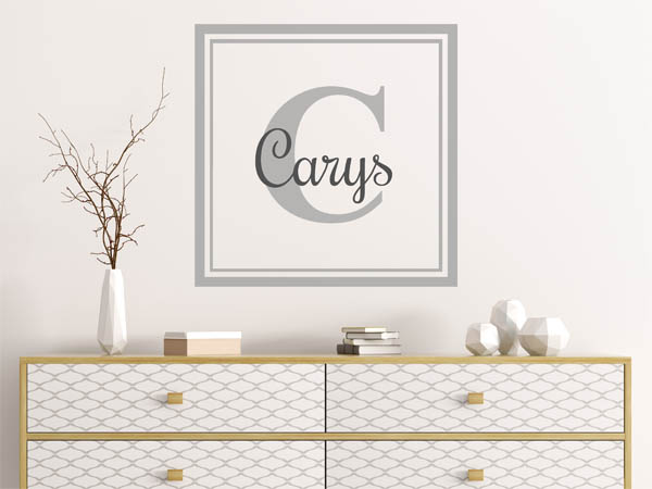 Wandtattoo Carys als eckiges Monogramm