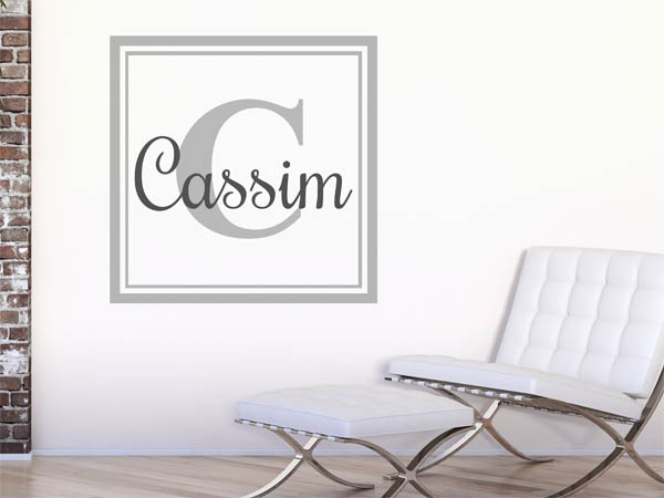 Wandtattoo Cassim als eckiges Monogramm