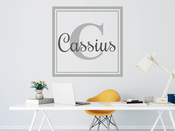 Wandtattoo Cassius als eckiges Monogramm