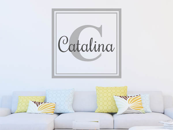 Wandtattoo Catalina als eckiges Monogramm