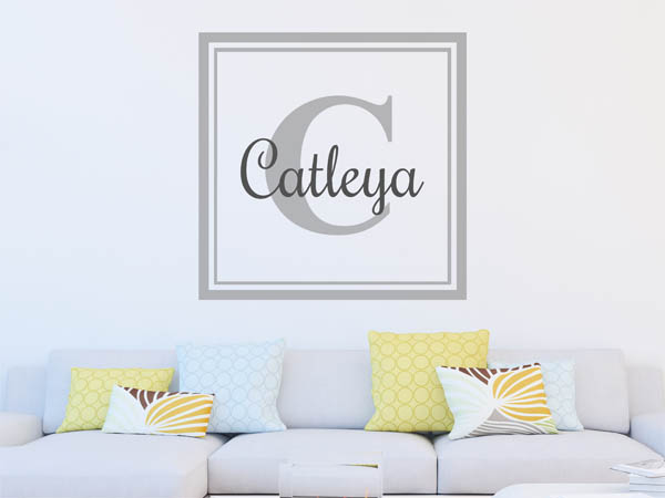 Wandtattoo Catleya als eckiges Monogramm