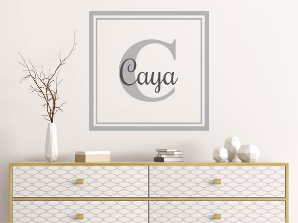 Wandtattoo Caya als eckiges Monogramm