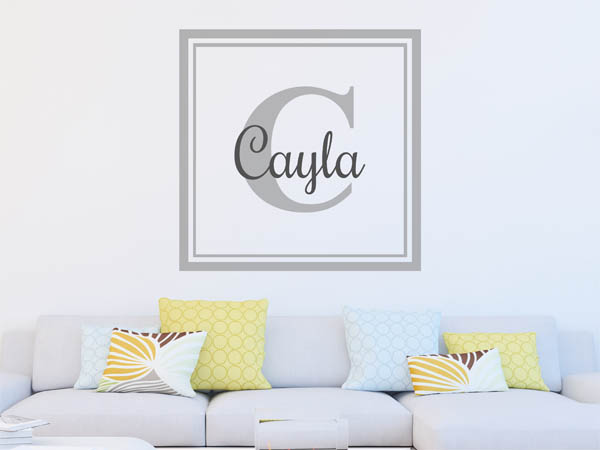 Wandtattoo Cayla als eckiges Monogramm