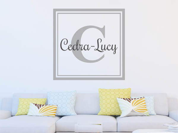 Wandtattoo Cedra-Lucy als eckiges Monogramm
