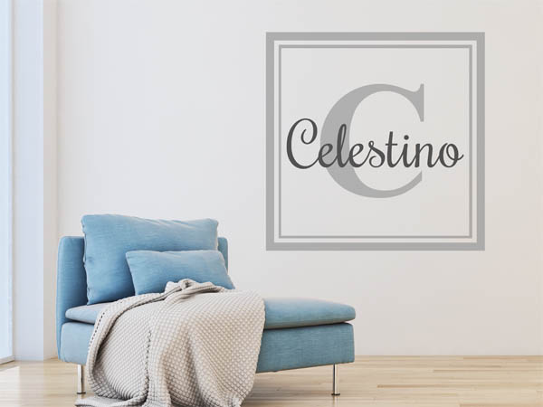 Wandtattoo Celestino als eckiges Monogramm