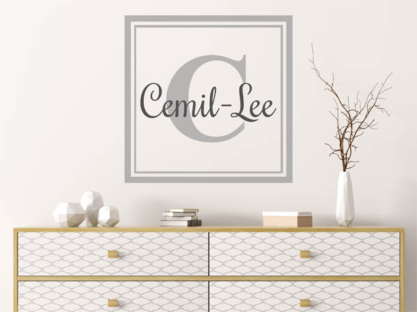 Wandtattoo Cemil-Lee als eckiges Monogramm