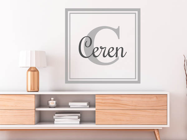 Wandtattoo Ceren als eckiges Monogramm