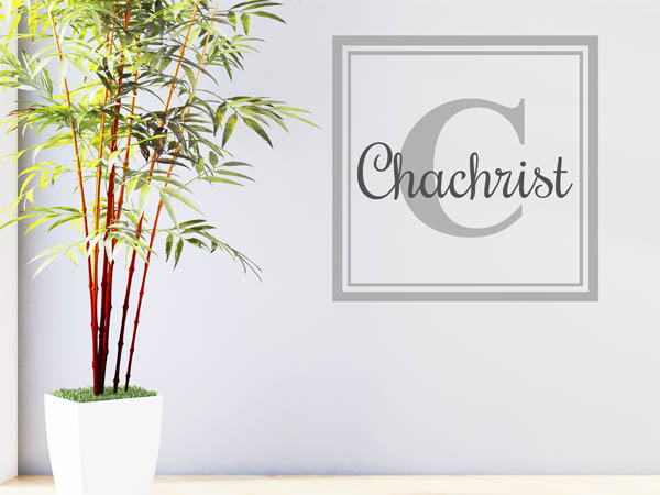 Wandtattoo Chachrist als eckiges Monogramm