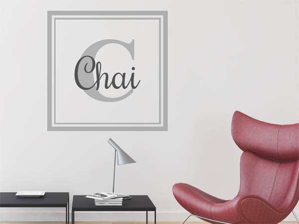 Wandtattoo Chai als eckiges Monogramm