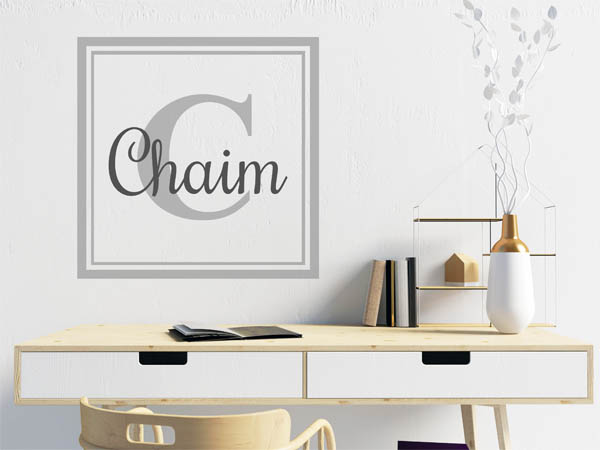 Wandtattoo Chaim als eckiges Monogramm