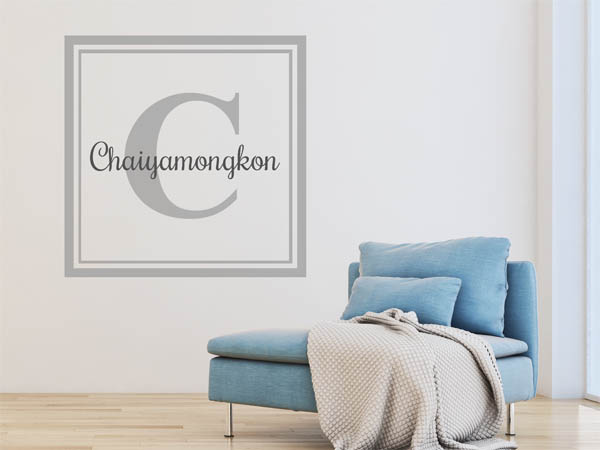 Wandtattoo Chaiyamongkon als eckiges Monogramm