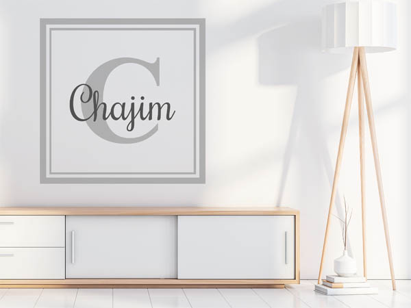 Wandtattoo Chajim als eckiges Monogramm
