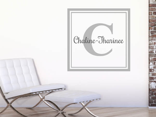 Wandtattoo Chaline-Tharinee als eckiges Monogramm