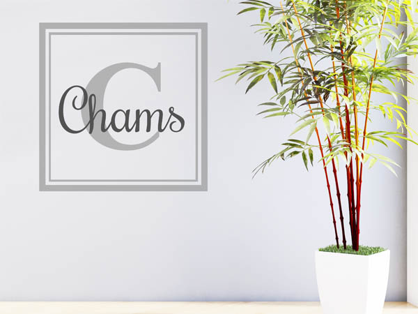 Wandtattoo Chams als eckiges Monogramm