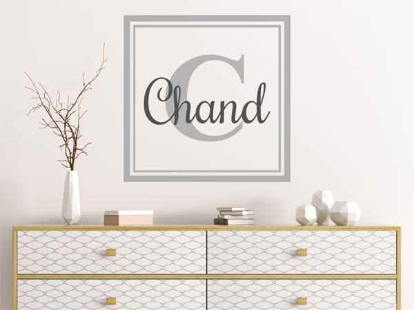 Wandtattoo Chand als eckiges Monogramm