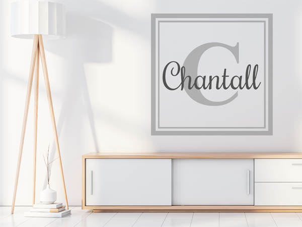 Wandtattoo Chantall als eckiges Monogramm