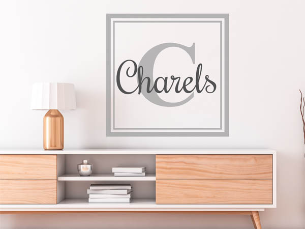 Wandtattoo Charels als eckiges Monogramm
