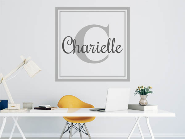 Wandtattoo Charielle als eckiges Monogramm